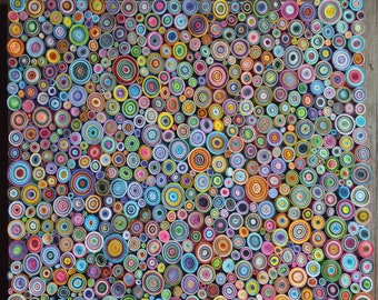 Well-Rounded - Paper Quilled Circles on 20" x 15" Stretched Canvas