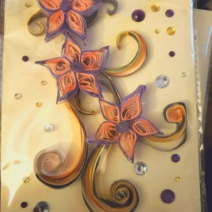 Handmade Greeting Card - Paper Quilling, Flowers