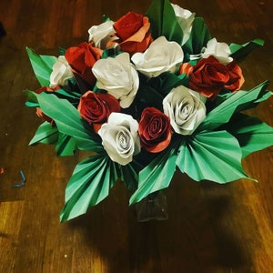 Bridal Bouquet/Wedding Bouquet of Handmade Paper Roses - Bride Flowers