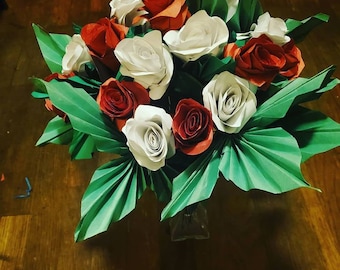 Bridal Bouquet/Wedding Bouquet of Handmade Paper Roses - Bride Flowers