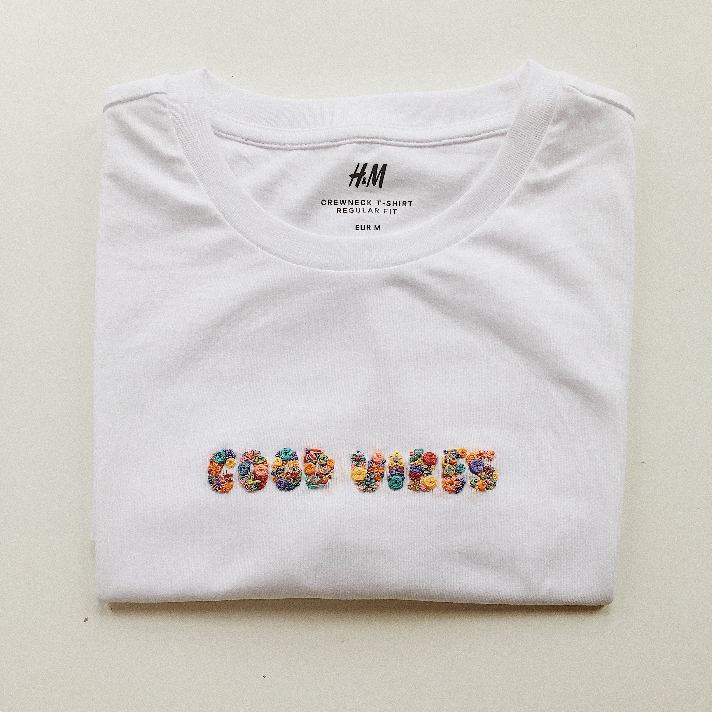 Hand Embroidered T-shirt | Etsy Ireland