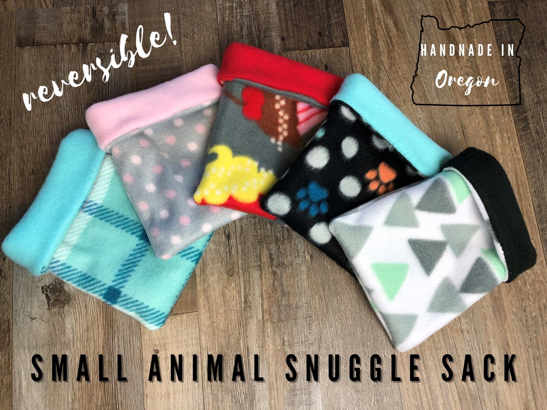 Snuggle Sack for Small Animals Cuddle Cup Reversible Fleece Sleep Pouch