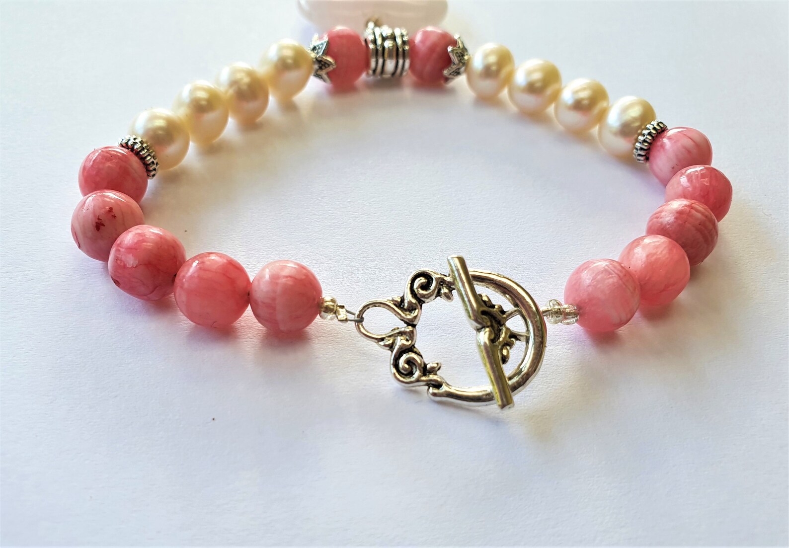 Love & Romance Stone Bracelet Made With Rhodochrosite | Etsy