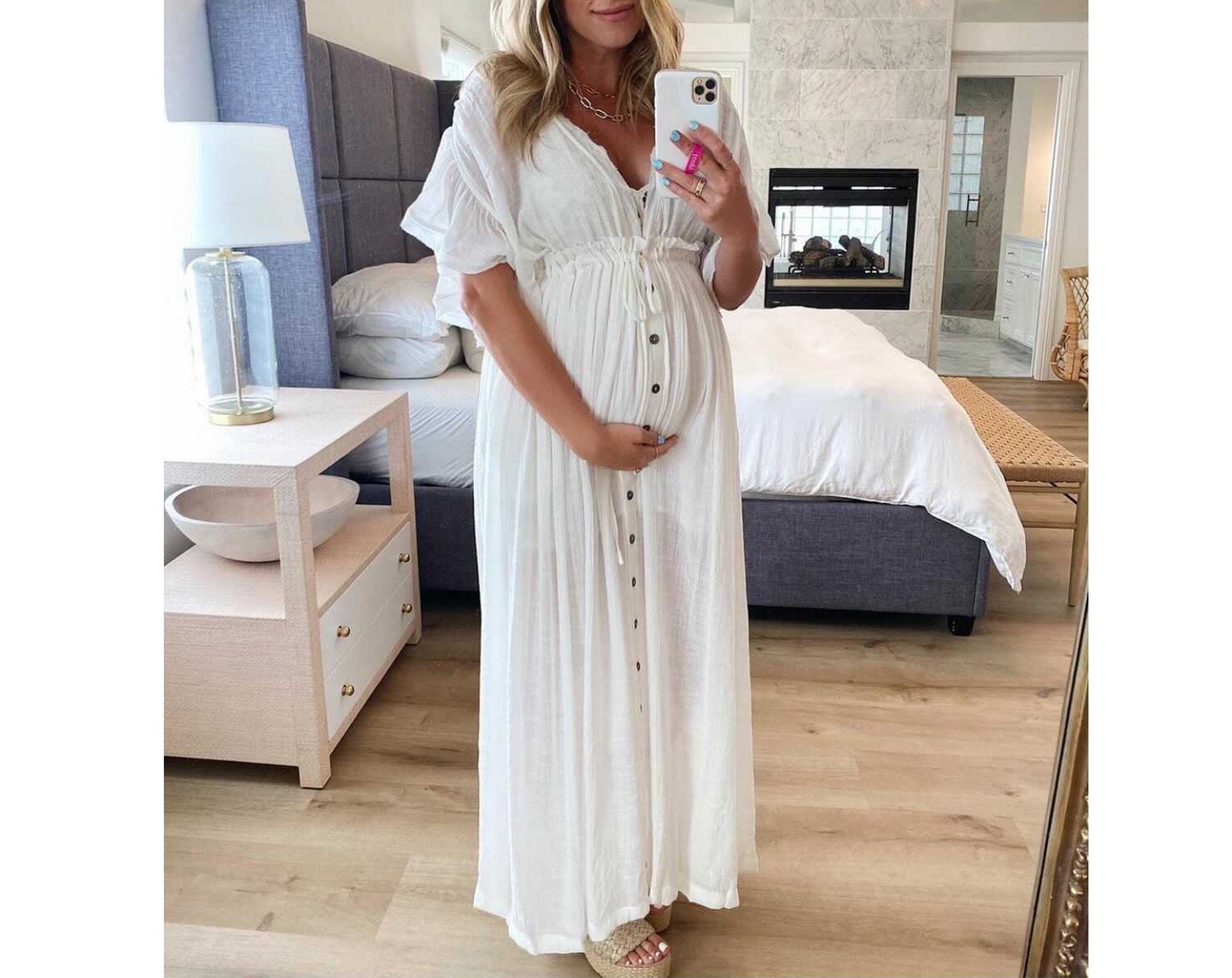 bohemian maternity photoshoot dress