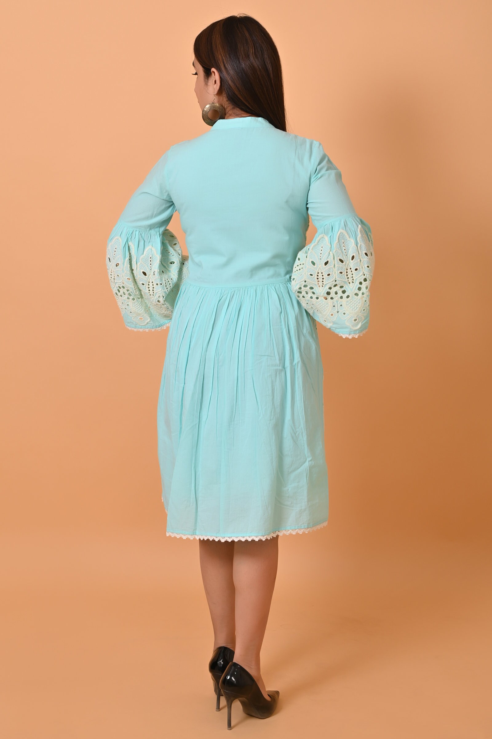 green schiffli dress Lush Green Schiffli Dress XS