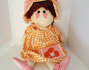 Vintage 1970s Happenings in Boutiques, Inc. Rag Doll.  17" tall.  RARE FIND!!