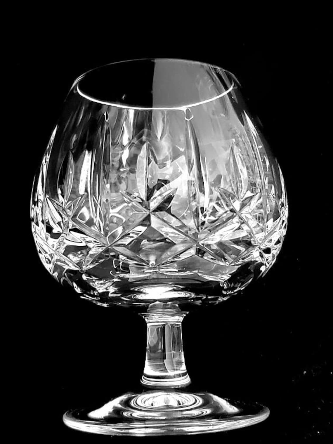 4 Vintage Waterford MOURNE Brandy Glasses. Vertical and Crisscross Cuts