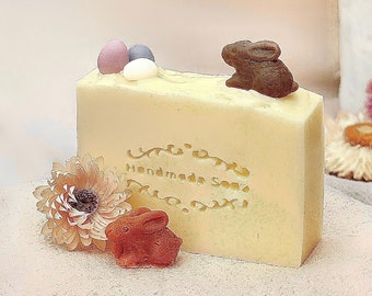 Easter soap individually - glycerine soap vegan and organic with Easter bunny and Easter eggs