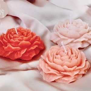 Candle flowers pack of 3 in different colors