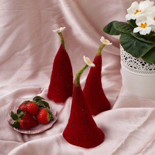 Strawberry egg warmer - strawberry table decoration for spring