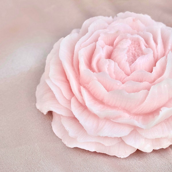 Seife Rose in weiß und rosa - handgefertigt aus Glycerin