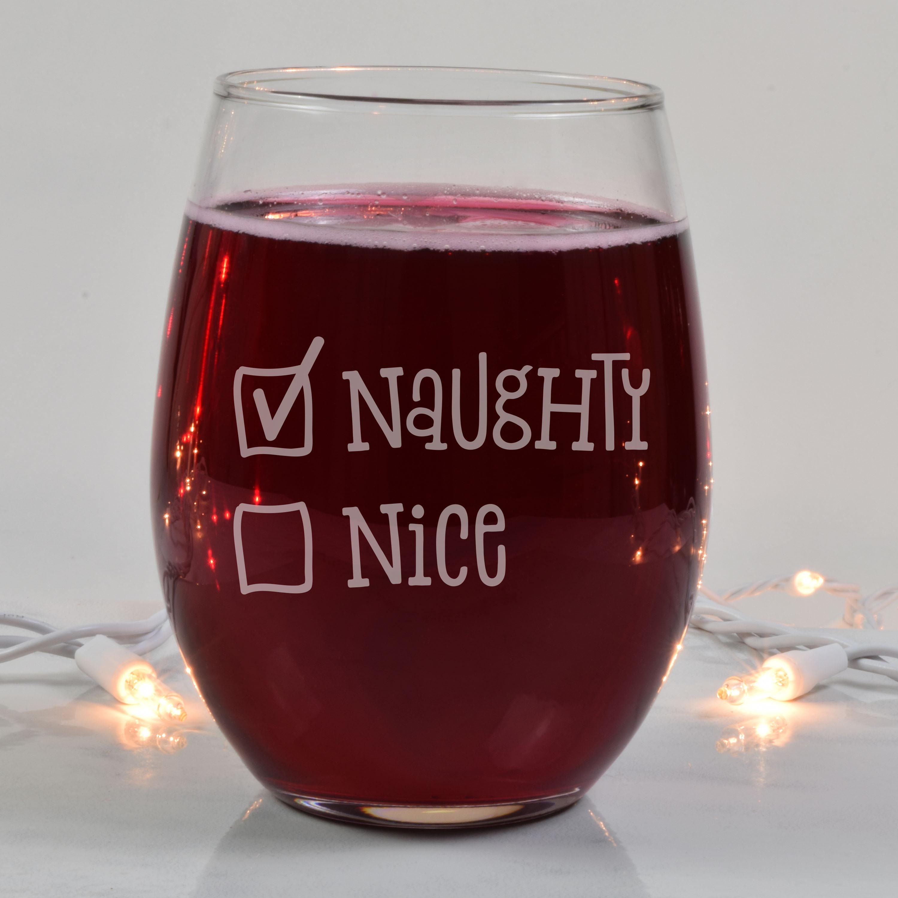 naughty nice wine glass