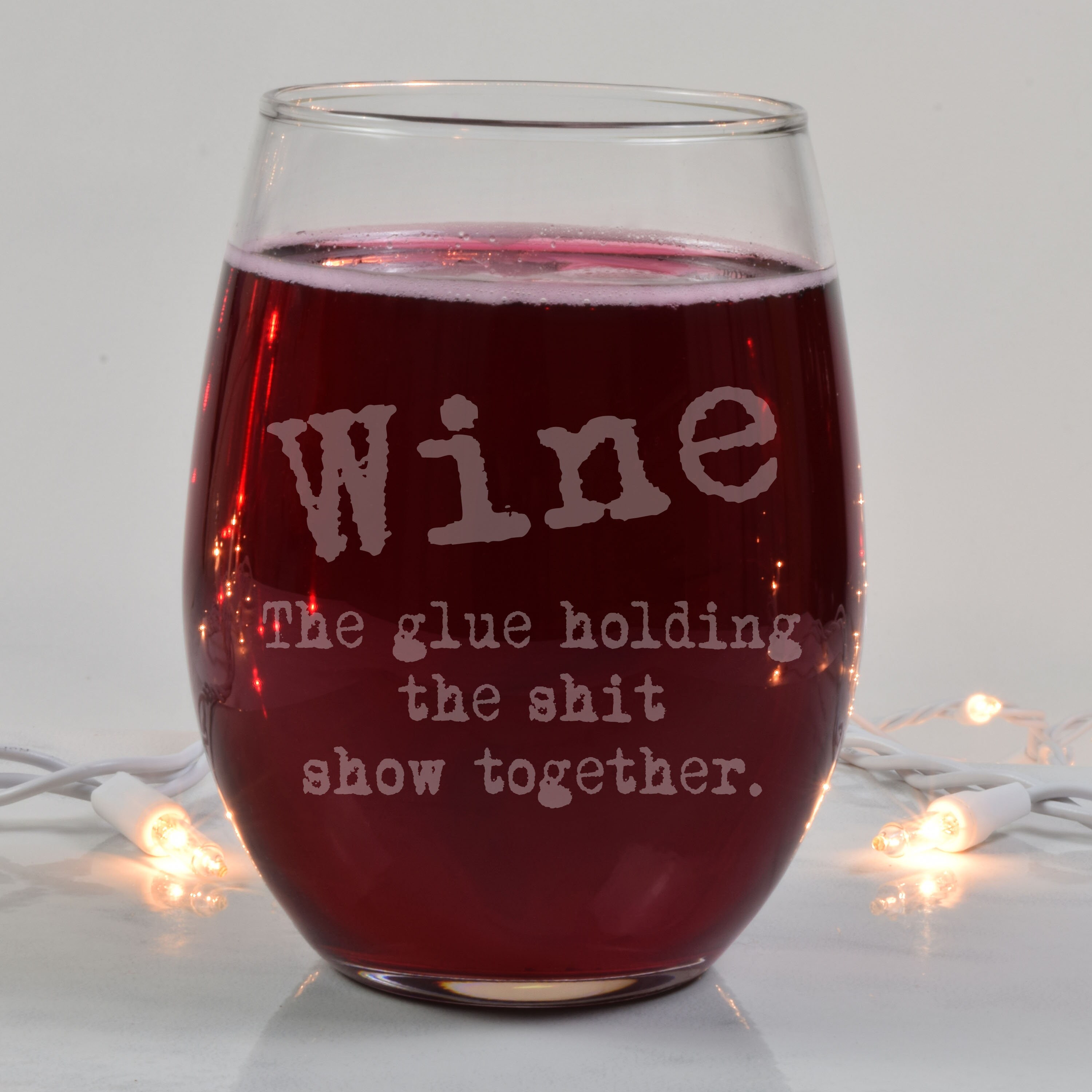 Engraved Wine Noun the glue holding this shit show together Etsy