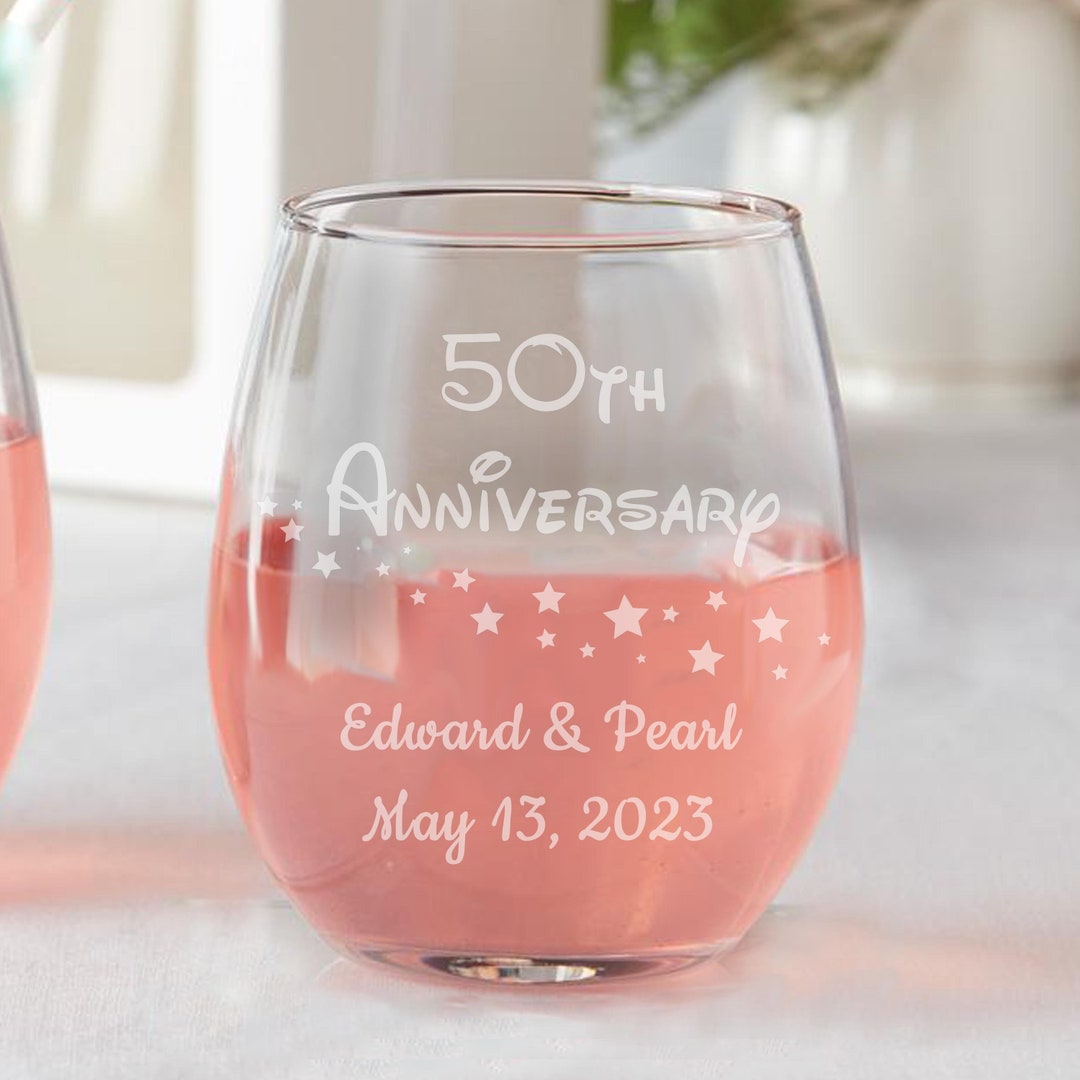 Etched Set of 12 Personalized 50th Anniversary Favors Wedding Party