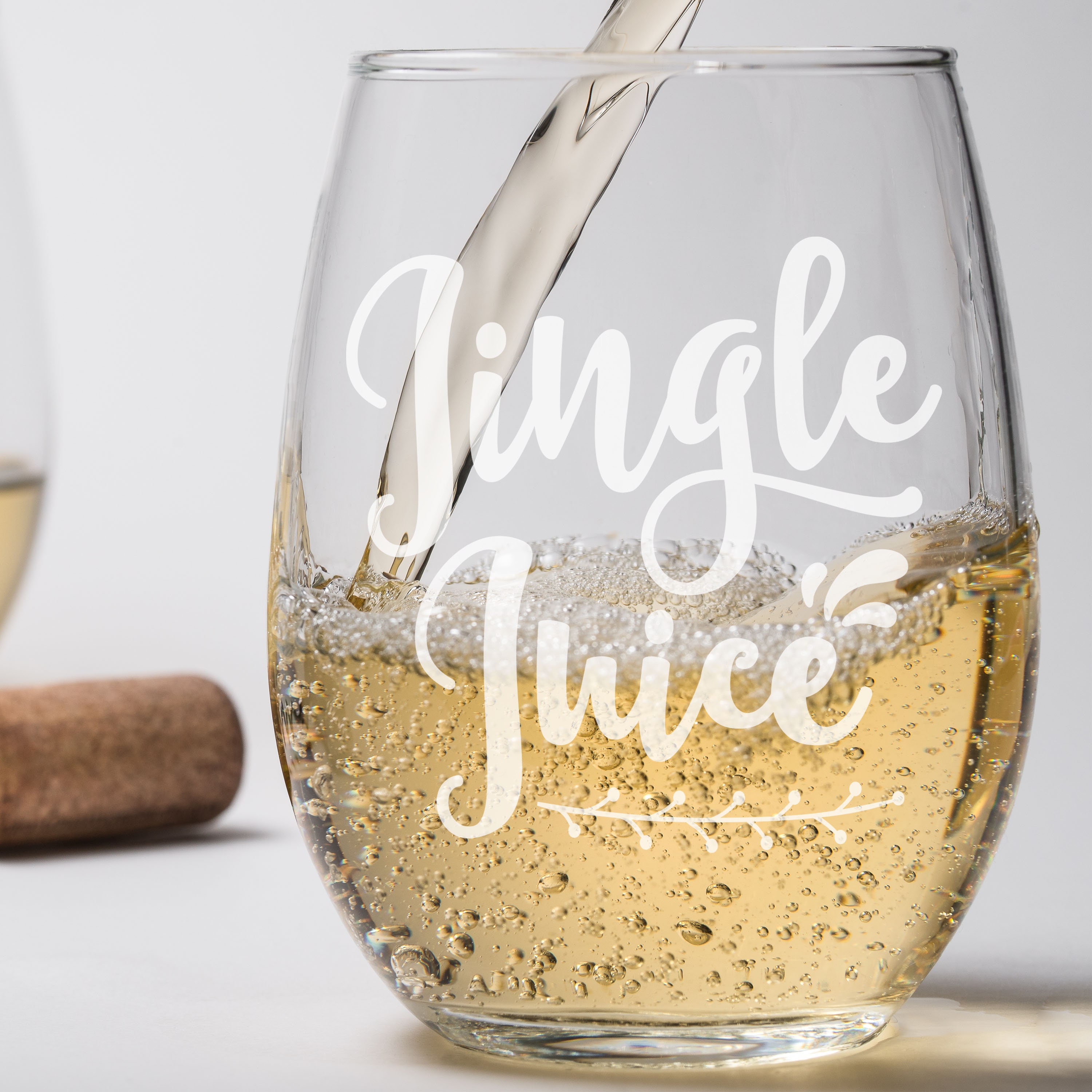 Jingle Juice Laser Engraved Wine Glass Funny Christmas Gift Etsy