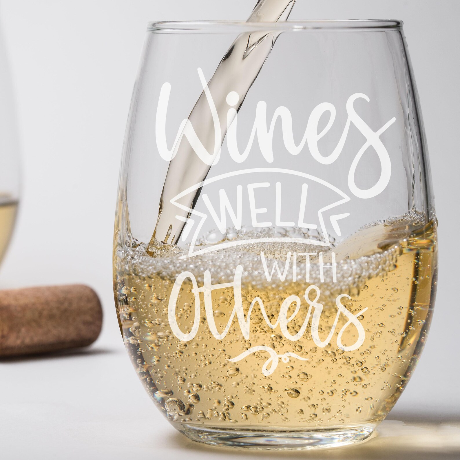 Custom Laser Funny Wines Well With Others Christmas Gift Etsy