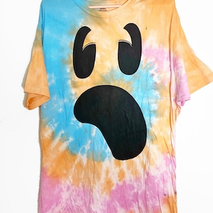 Halloween Tie Dye | Ghost Graphic Tee | Oversized Tie Dye Tee | Customizable Tie Dye