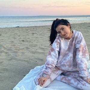 Cappuccino Tie Dye Set | Customizable Tie Dye Sweats Set | Tie Dye Sweatshirt | Tie Dye Sweatpants | Tie Dye Loungewear