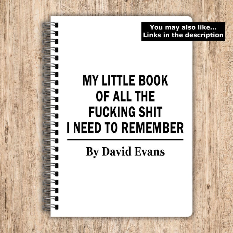 Things I Can't Say Out Loud in Meetings, Funny Rude Notebooks, Funny Personalised Notebook, Personalised Gifts, Work Gifts, Secret Santa immagine 17