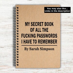 Things I Can't Say Out Loud in Meetings, Funny Rude Notebooks, Funny Personalised Notebook, Personalised Gifts, Work Gifts, Secret Santa immagine 18