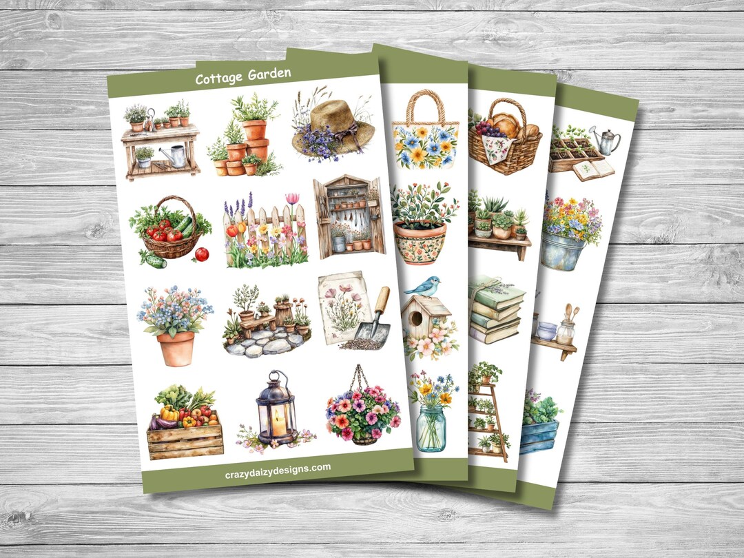 Cottagecore Garden Stickers, Floral Sticker Sheets, Spring and Summer ...