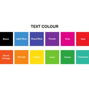 Pu&ograve; includere: Un grafico che mostra diversi colori di testo, tra cui nero, blu chiaro, blu reale, viola, rosa, rosso, arancione bruciato, arancione, giallo, lime, verde e turchese.