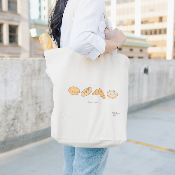 Yeast Mode Tote Bag | Reusable Canvas Tote Bag For Christmas Bread Pun Tote Bag Gift Aesthetic Food Lover Grocery Recycle Christmas Present