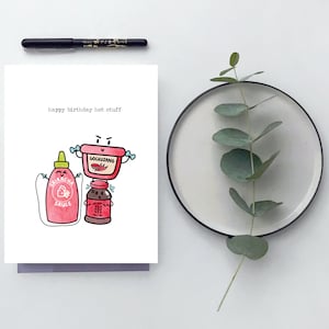 d'anniversaire de sauce piquante | Carte de joyeux anniversaire pour les amoureux de la nourriture avec jeu de mots amusant