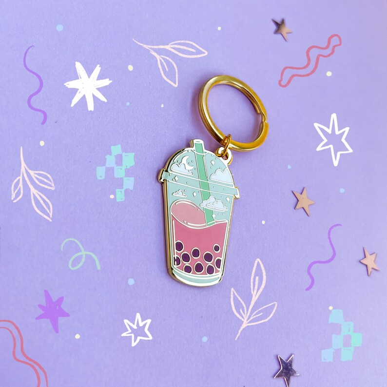 Bubble Tea Keyring Etsy