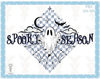 Spooky Jahreszeit png 2 Farbversion, Halloween png, trendy png,retro Halloween Sublimationsdesign,spooky vibes png,herbst Jahreszeit png,vintage png
