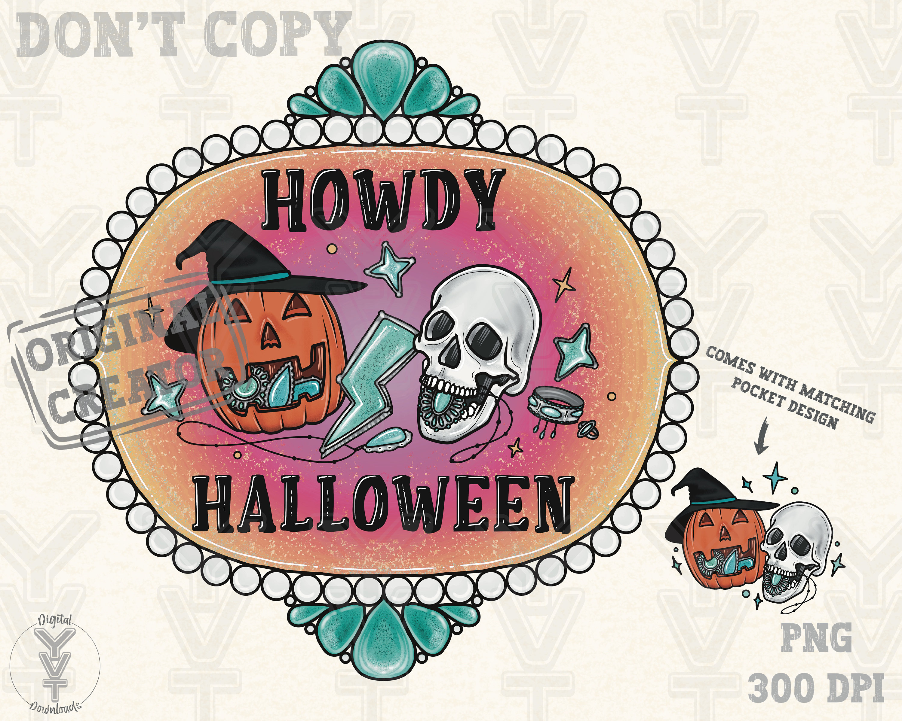 Howdy Halloween turquoise png, skeleton ,Western trendy design png, sublimation design, cowgirl vibes png,vintage png,fall season,ghost