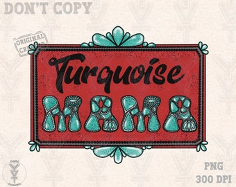 Mama Türkis png Design, trendige PNG Sublimations, Vintage png, T-Shirt Design Sublimation Downloads
