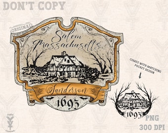 Halloween Salem 1693 png,Sanderson sisters, hocus-pocus trendy design png, sublimation design, cowgirl vibes png,vintage png,fall season png