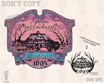 Halloween Salem 1693 png,Sanderson sisters, hocus-pocus trendy design png, sublimation design, cowgirl vibes png,vintage png,fall season png