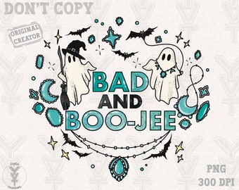 Halloween Türkis Boo-Jee png,westliches trendiges Design png, Sublimationsdesign, Cowgirl Vibes png,vintage png,Herbstsaison png
