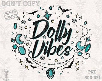 Dolly Vibes Halloween Türkis png,westliches trendiges Design png, Sublimationsdesign, Cowgirl Vibes png,vintage png,Herbstsaison png