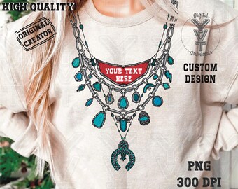 Kundenspezifisches Design mit Ihrem Text, Cowgirl-Cowboy-Türkisstil