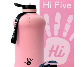 Water Bottle with Time Tracker 2.2 L Tritan dishwasher safe, two lids and neoprene sleeve