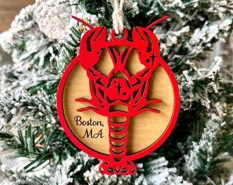 Lobster Christmas Ornament - Lobster Gift - Personalized Christmas Ornament - Personalized Stocking Stuffer - Custom Lobster Christmas Gift