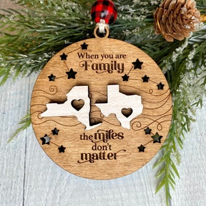 Personalized Family Christmas Ornament - Long Distance Christmas Gift - State Ornament - Friend Ornament - Sister Ornament - Sibling Gift