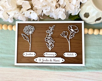 Personalized Mother’s Day Gift - Birth Flower Gift for Mom - Grandmother Gift - Mother's Day Present - Birth Flower Sign
