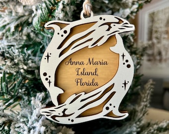 Dolphin Christmas Ornament - Dolphin Decor - Christmas Ornament - Stocking Stuffer  - Personalized  Ornament - Personalized Christmas Gift