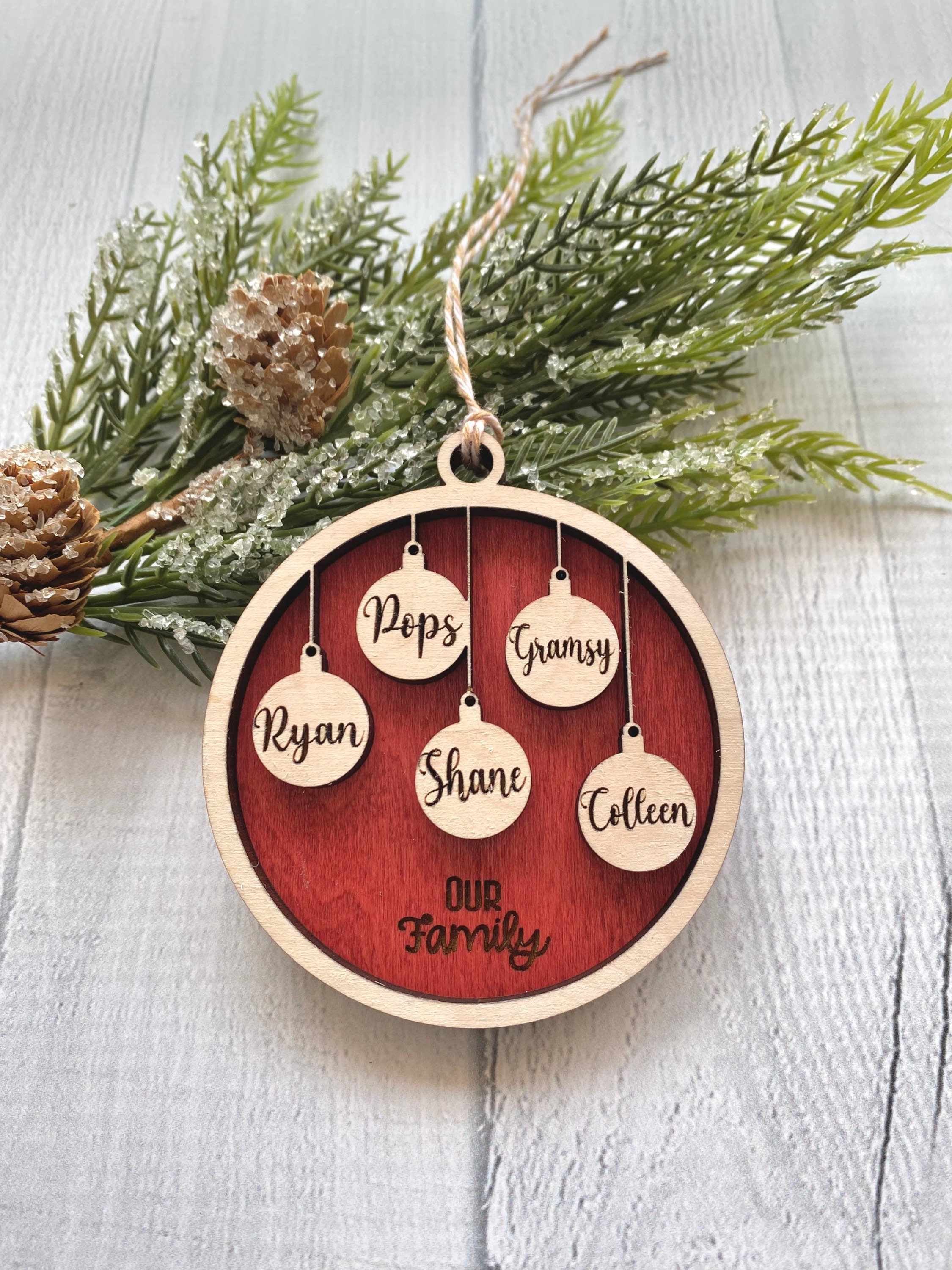 Family Christmas Ornament Personalized Family Christmas Gift Etsy