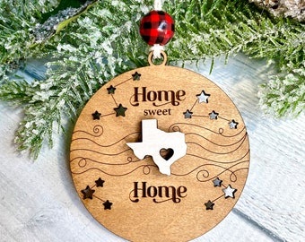 Home Sweet Home Family Christmas Ornament - Family State Christmas Gift - Stocking Stuffer Christmas Ornament - Home Christmas Ornament