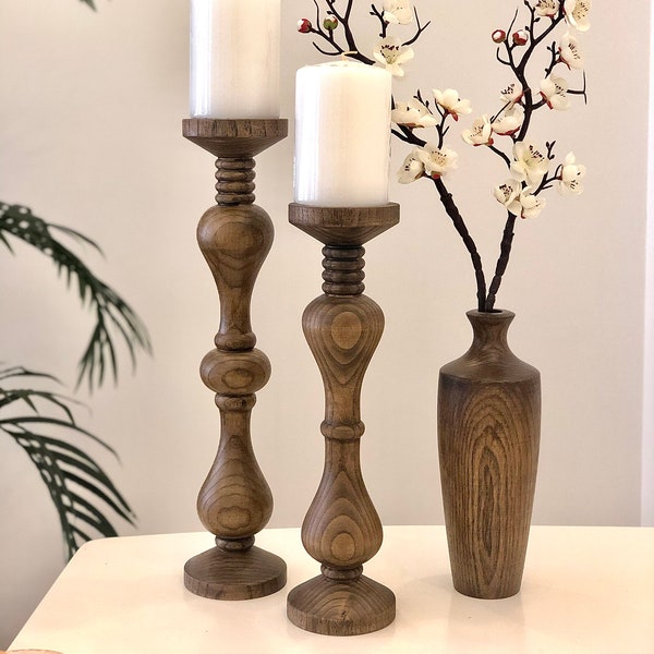 Wooden Candle Holder Etsy