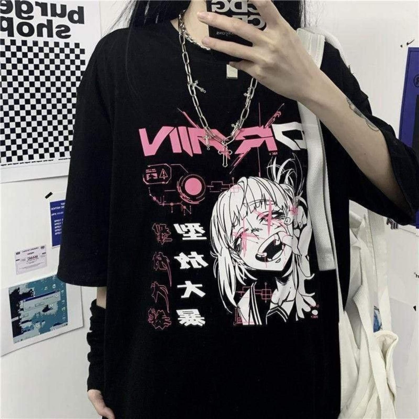 Anime Girl Oversized T-Shirt Harajuku Streetwear Tee Unisex | Etsy