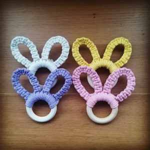 Bunny macrame napkin rings set of 4
