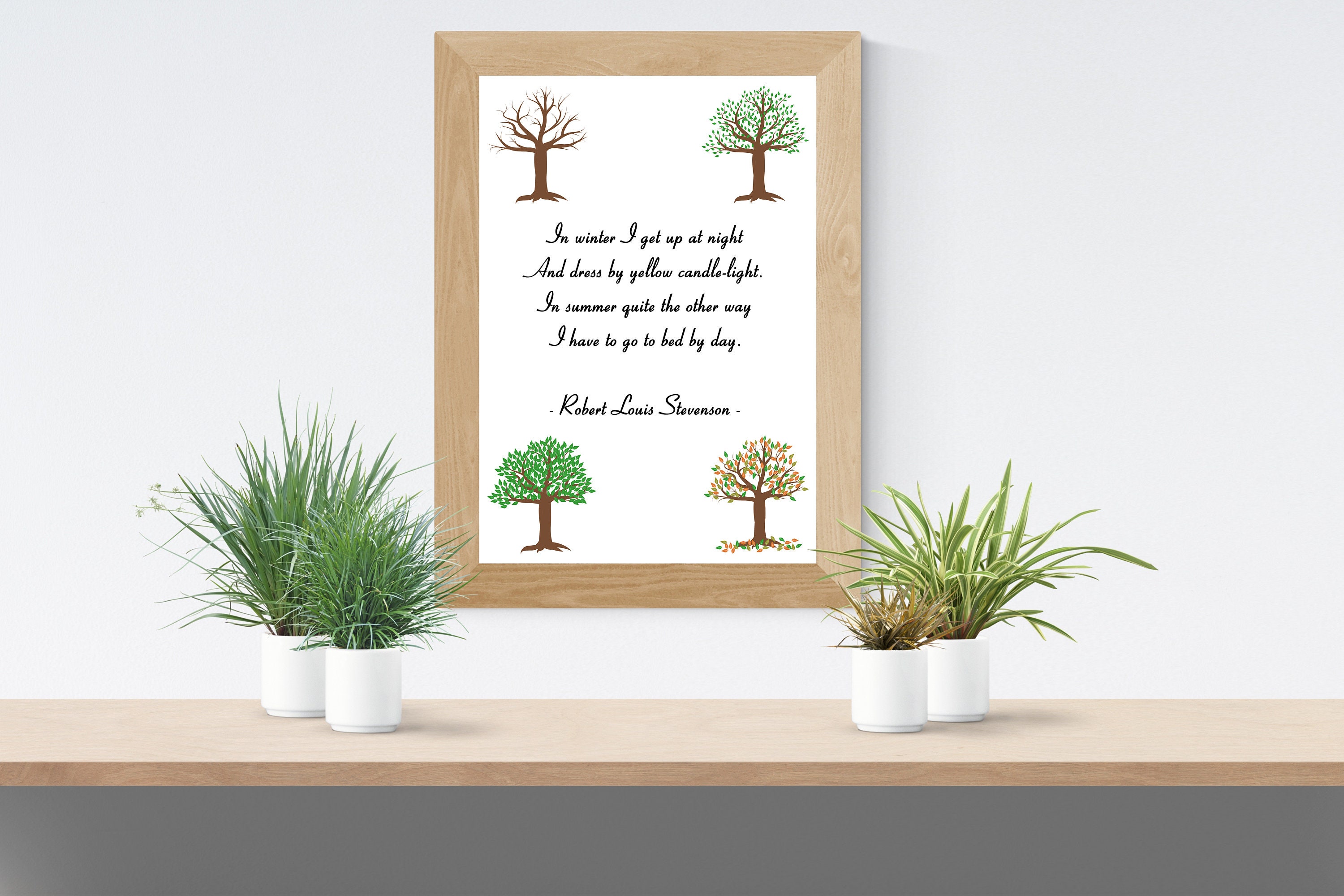 Season, Seasons, Spring, Summer, Autumn, Winter, Poem, Quote, A4 Poster