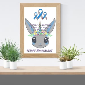Type 1 Diabetes, Awareness, Diabetic Gifts, Diaversary Celebration, Female, Unicorn, Poster, Typography