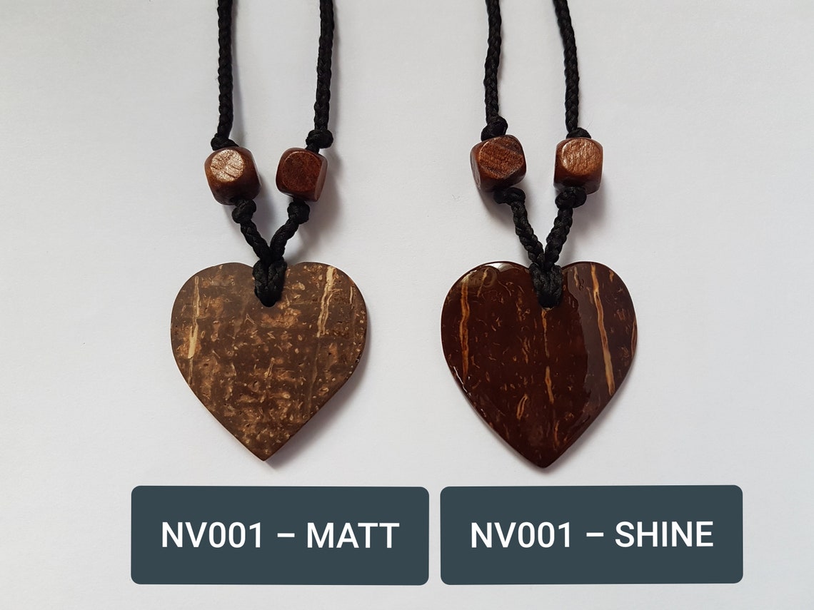 Coconut Shell Pendant Necklace Jewelry Handmade Adjustable Etsy